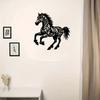 Metal Horse Wall Art, Tribal Tattoo Design, Black Sculpture, Cultural Decor for Coffee Shop Bar, Gift for Friend
