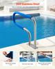 Pool Rail, 78.8 x 55.8 cm Pool Handrail, 100kg Load Capacity Heavy Duty 304 Stainless Steel Swimming Handrail, Detachable Nonslip Sleeve, Rich
