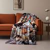 Dynamic action scene featuring characters attacking with power and force. for all seasons blanket lunch break throw gift