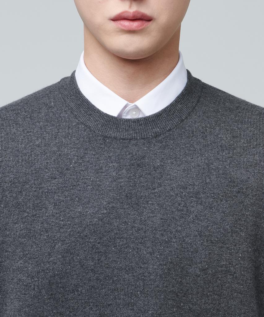 Musinsa Standard Lambswool Crew Neck Knit Vest [Medium Grey]