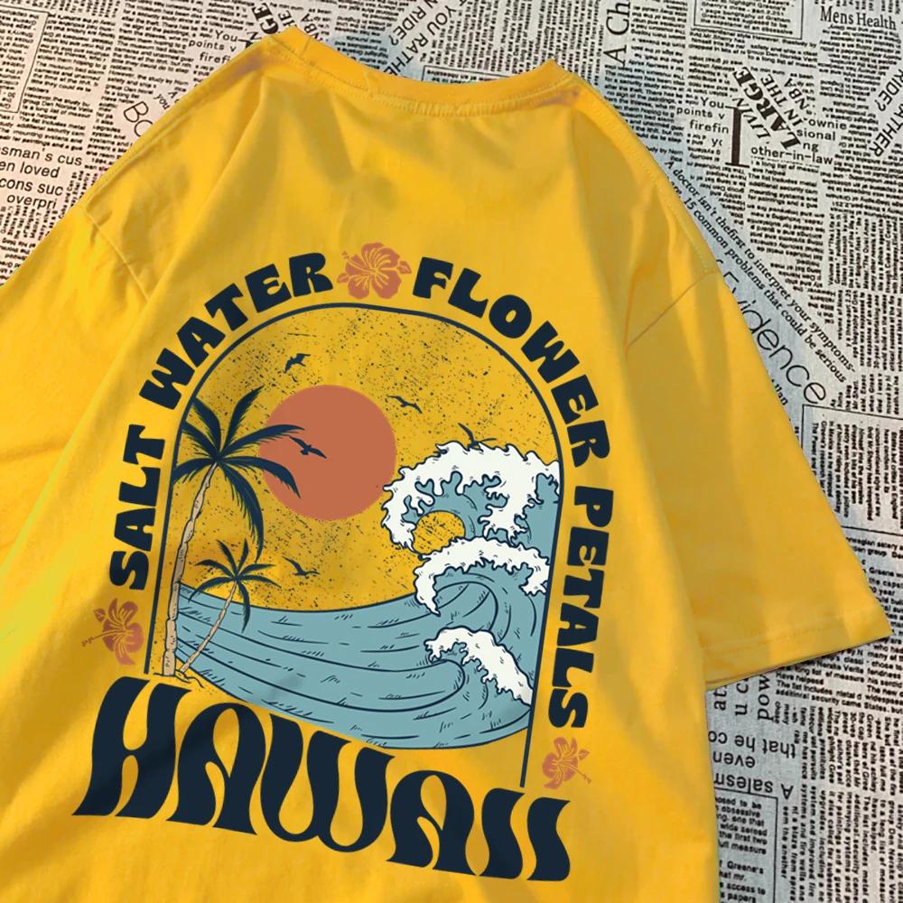 Wunderschöne Salzwasser-Blütenblätter Herren Damen T-Shirts Anime Sommer Baumwolle Kreativität Übergröße Tops Muster Atmungsaktive Kleidung Paar