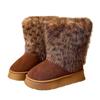 New hot-selling women's leopard print snow boots, plush and thickened thermal cotton slippers, plush cotton shoes.