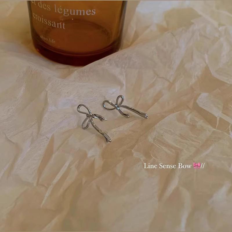 

Элегантные серьги-бантики из серебра 925 пробы — универсальные роскошные украшения для женщин A1762 серебряный