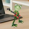 Frog Ornament Cute Cartoon Frog Statue Outdoor Accessory Figurine Resin Guitar Violin Outdoor Decor Holding Musical Instrument