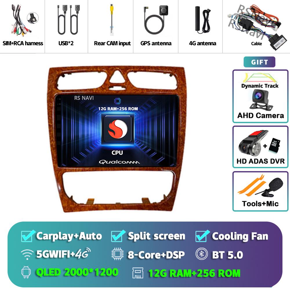 Android 14 Carplay Car Radio  For Benz W209 Multimedia Video Player Navigation GPS Stereo 2Din DVD 360 Camera Head Unit 4G+Wifi