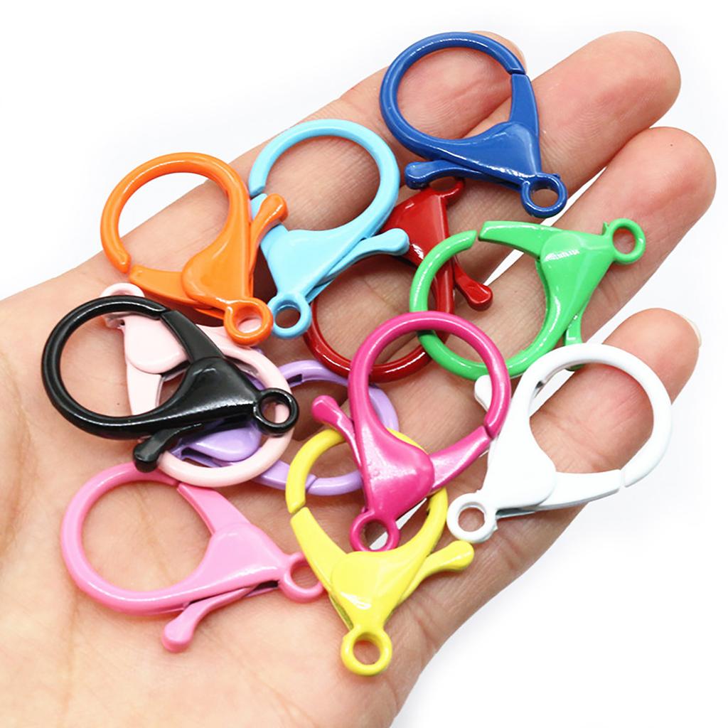 10pcs/lot Snap Lobster Clasp Hooks Gold Silver Plated DIY Jewelry Making Findings for Keychain Neckalce Bracelet Supplies