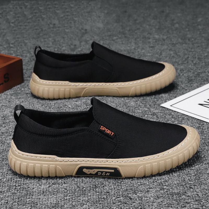 

Мужская обувь летняя дышащая повседневная обувь на плоской подошве мужская спортивная обувь с одной педалью мужские легкие модные носки обувь мужская 44 чёрный