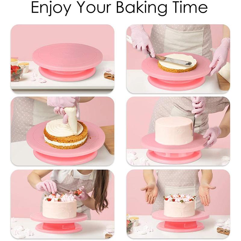 DIY Cake Turntable Baking Mold Cake Plate Rotating Round Cake Decorating Tools Rotary Table Pastry Supplies Baking Accessories