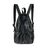 Sac à dos premium en cuir souple Argent Version coréenne Nouveau design de niche Grande capacité Tendance Sac à dos pour filles