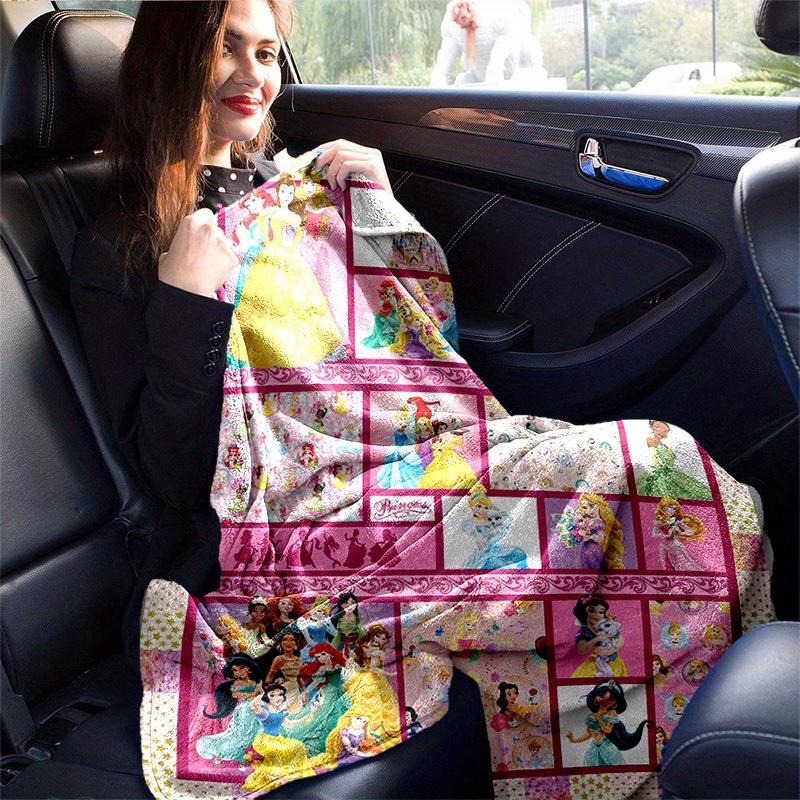 1pc Disney Princess Cartoon Blanket, Home Decorative Throw Blanket for All Seasons, Soft Flannel Throw Blanket, Living Room, Travel, Camping