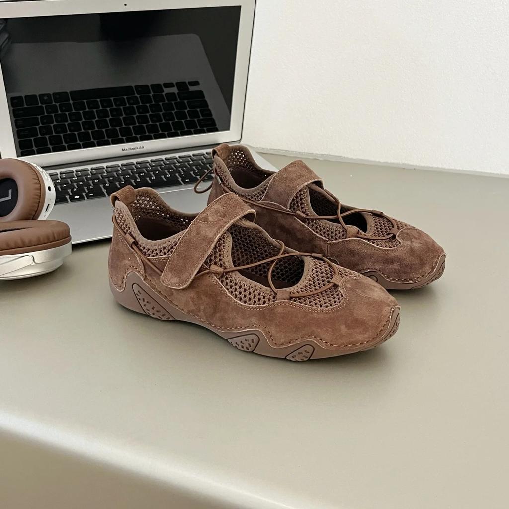 Ballet Flat Shoes Mary Jane Women's Footwear Summer New Soft Bottom Sports Shoe Versatile Flat Heel Sandals for Adult Ladies