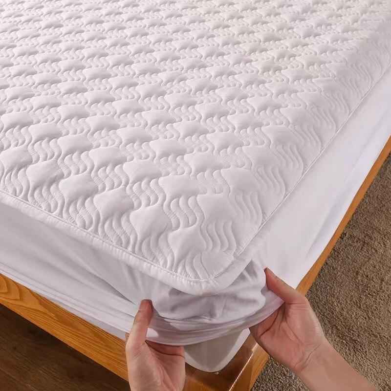 Anti-bacterial Anti-mite Bed Fitted Sheet 100% Cotton Quilted Mattress Cover Thicken All-inclusive Bed Protector Cover