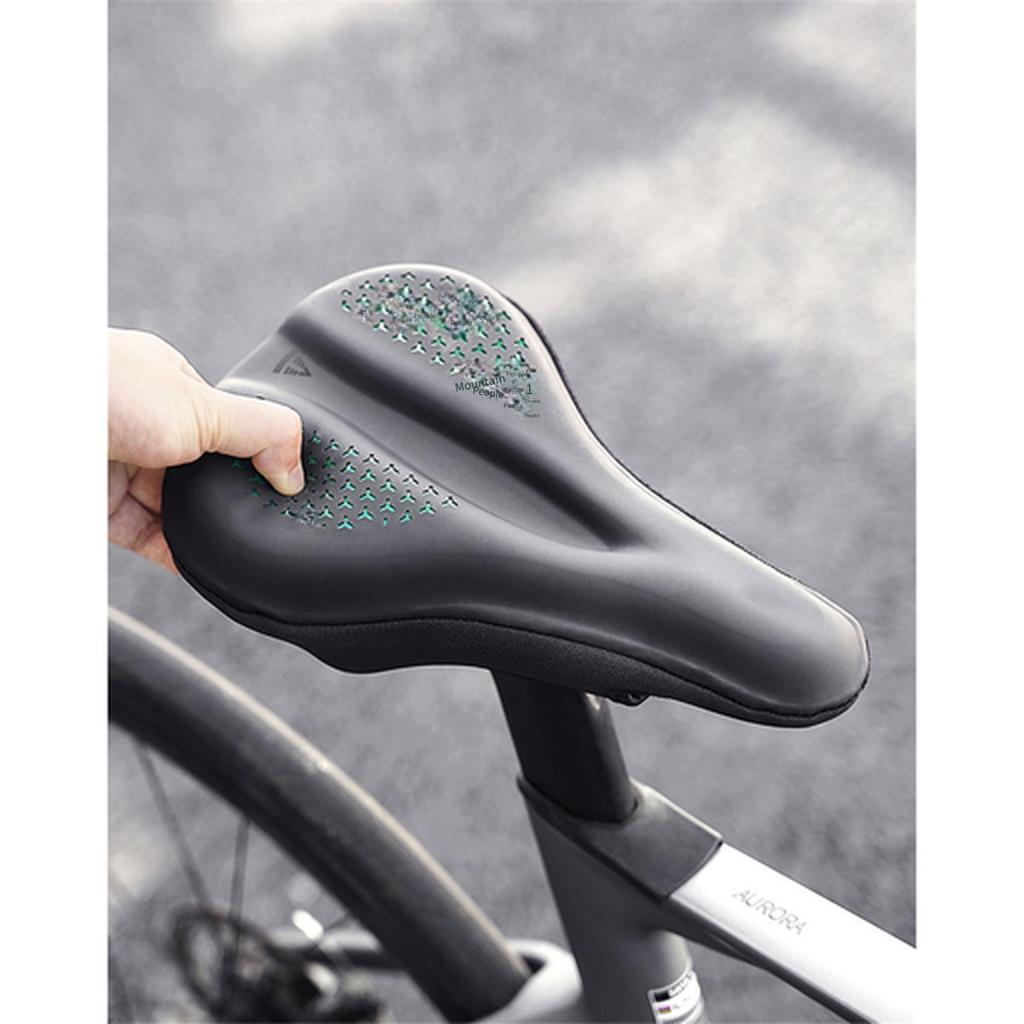 Thick Silicone Bicycle Saddle Cover Super Soft Shock Absorption Waterproof Seat Pad for Mountain Road Bike