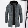 Chaqueta de Hombre Elegante Cárdigan con Cremallera y Capucha de Longitud Media Engrosada Ropa de Abrigo versátil para Otoño/Invierno