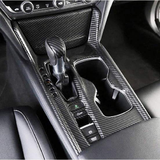 For 10th Honda Accord 2017 2018 Hybrid Carbon Fiber Style Inner Gear Shift Box Panel Holder