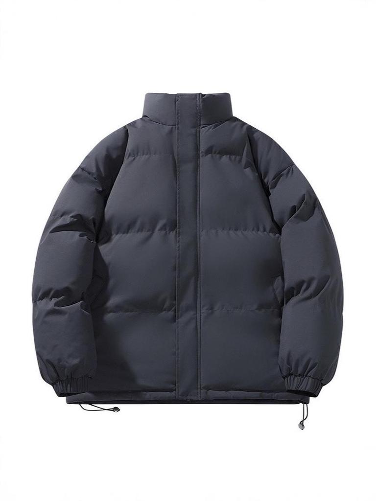 Men's Stand Collar Cotton Puffer Jacket: Versatile, Warm, Loose Fit for Autumn/Winter