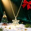 Huitan Christmas Snowflake Necklace for Women Luxury Paved Dazzling Crystal CZ Stones Fancy Winter Accessories Fashion Jewelry