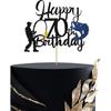 Fishing 70th Birthday Cake Topper, Fish Happy 70th Birthday Cake Topper for Men, Fishing Enthusiast 70th Party Decoration, Men's 70th Birthday Party