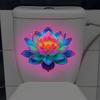 Im Dunkeln leuchtender selbstklebender Blumen-Toilettenaufkleber Lotus Badezimmer beleuchteter Toilettenaufkleber leuchtendes Wandtattoo Heimdekor