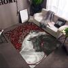 1pc Elegant Horse Print Area Rug, Crystal Velvet, Soft Non-Slip Polyester Mat,  Polyester Rectangle Rug for Living