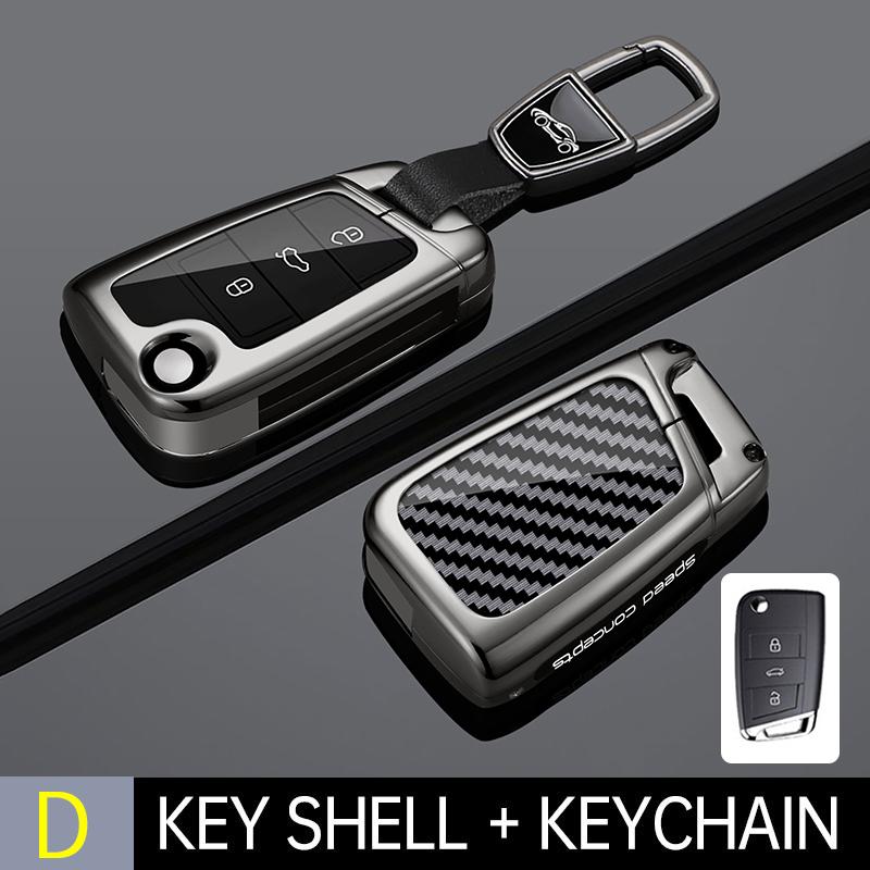Fashion Alloy Car Key Case Cover For Vw Volkswagen Polo Tiguan Passat B5 B6 B7 Golf 4 5 6 Mk6 Jetta Lavida Skoda Octavia Seat