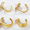 Vintage Geometric Open Cuff Bracelet Fashionable Personalized Jewelry High-End Gold Tone Bangle