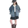 2025 Autumn Girls' Denim Jacket - Fashionable Street Style for Medium and Large Kids