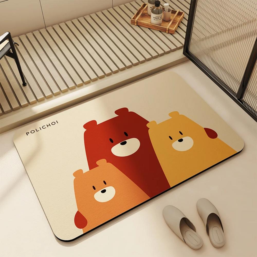 Super Absorbent Cartoon Duck Bathroom Rug Cartoon Animals Bath Mat Floor  Mats Quick Dry Non-Slip Shower Pad Toilet Carpet
