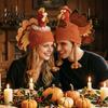 Novelty Turkey Shaped Cap Funny Hat for Adults, Thanksgiving Costume Accessory, Soft Holiday Party Adults Knitted Women, Men, Fall Headpiece