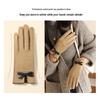 Women's Cute Warm Winter Touchscreen Velvet Bow Gloves DY28