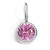 8mm Stainless Steel Pendant with Twelve Birthstone Rhinestone Charms for DIY Jewelry