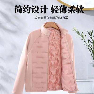 Autumn Winter Thickened Spliced Cotton Jacket for Women Stand-up Collar Plus Velvet Slim Fit Warm Polar Fleece Top for Women