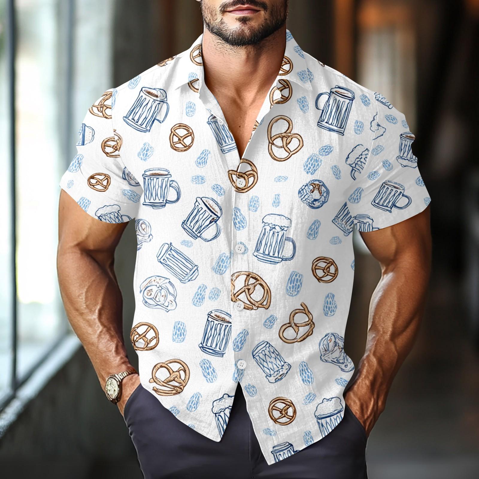 

Мужская повседневная рубашка с короткими рукавами и принтом «День независимости» XL