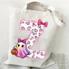 Halloween personalized print student canvas bag tutoring bag 26 letters fashion shoulder bag women large capacity