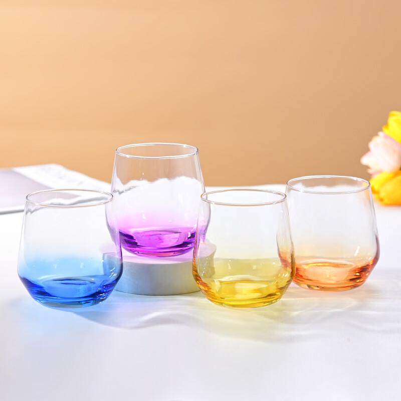 Shangqi Pink Vertical Stripe Stemmed Glass Set