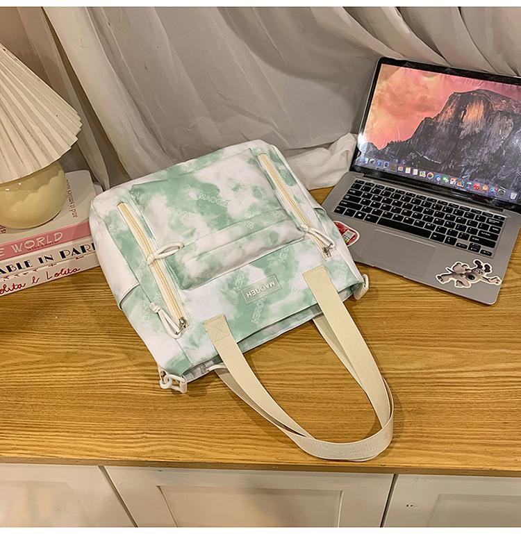 The New Large-capacity Multi-compartment Schoolbag Is Tie-dyed, Cute and Sweet Literary Backpack, Versatile Casual and Lightweight Make-up Bag.