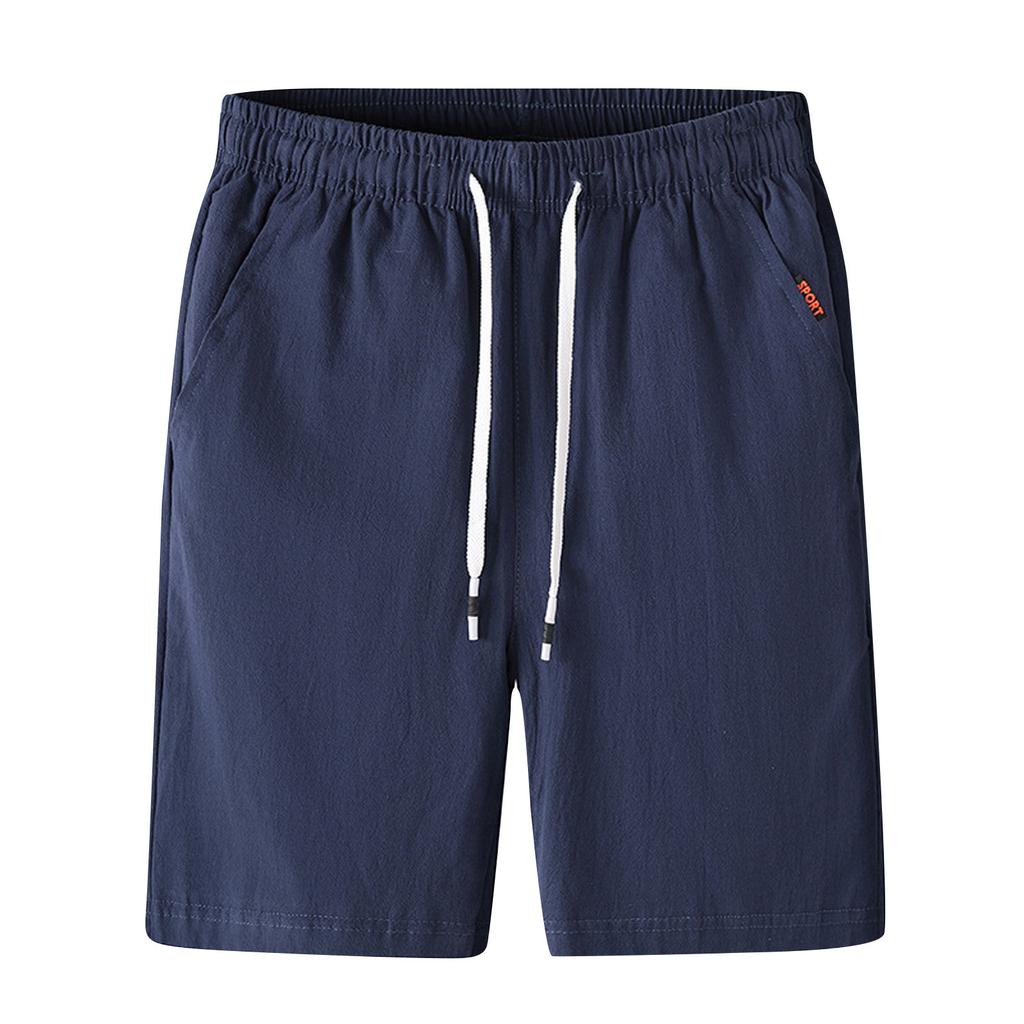 Men'S Loose Cotton And Linen Cropped Pants Fashionable Casual Sports Straight Leg Pants