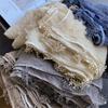 Solid color small leaf spike literary small fresh cotton and linen scarf women's fashion versatile long shawl thin neck scarf