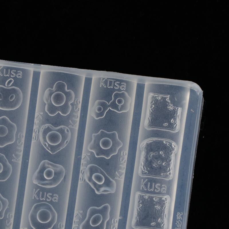 1 Pcs Nail Mold Combination Cartoon Cute Flower Heart Shape Fried Egg Toast 3D Silicone Nail Decoration Transparent Mold