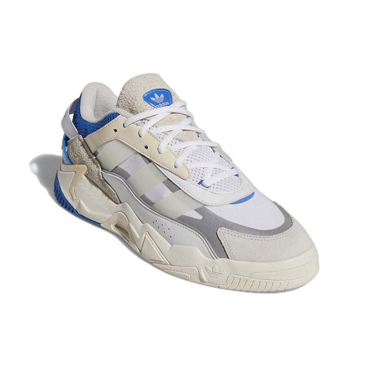 Adidas Originals Niteball Mesh Sports Non-Slip Durable Low-Top Lifestyle Sneakers Unisex Sneakers White Blue GX7088