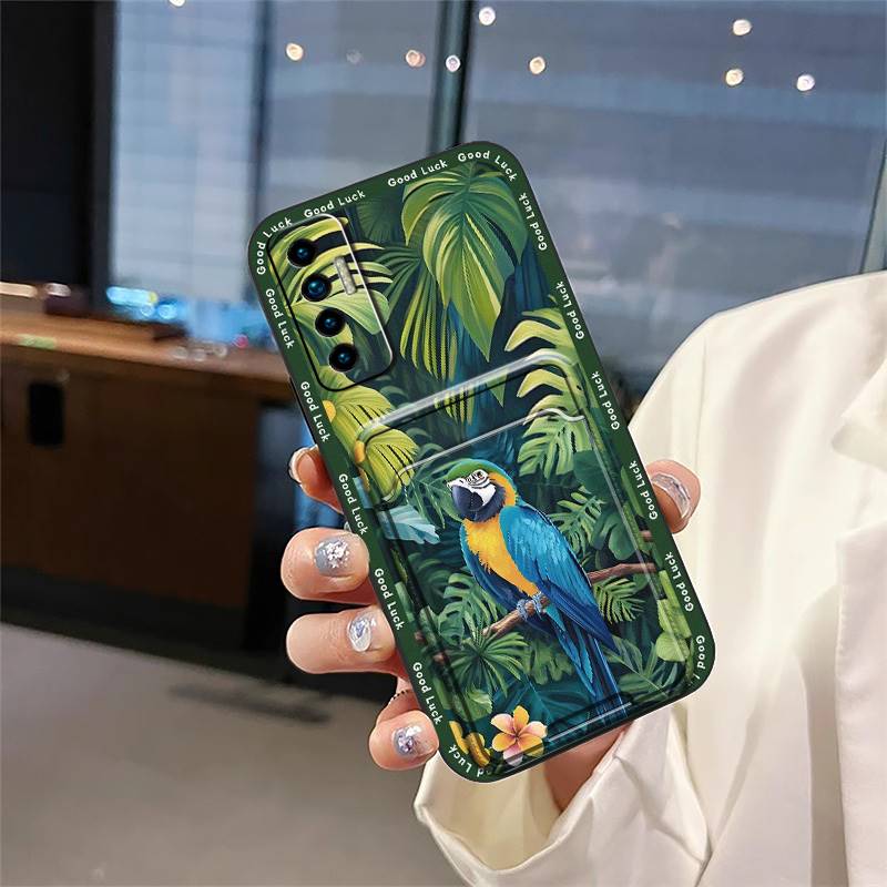 TPU Dirt-resistant Phone Case For Tecno Camon17P Card Slot Soft Case Cover Cute Card Bag Durable Fashion Design Silicone
