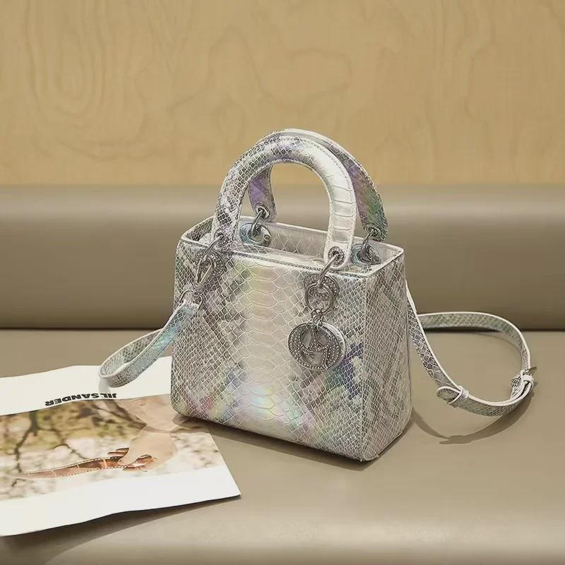 2024 Luxury Snake Pattern Women's Square Shoulder & Messenger Bag