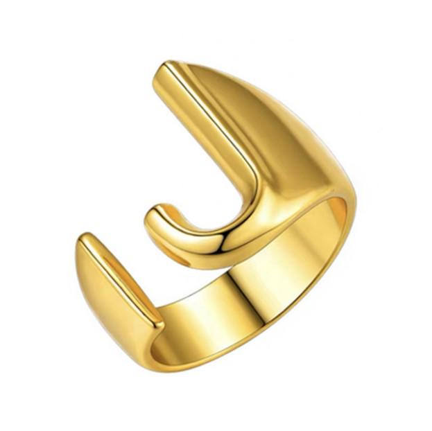 Adjustable Women's Fashion Rings, European & American Trend, 26 English Alphabet Designs