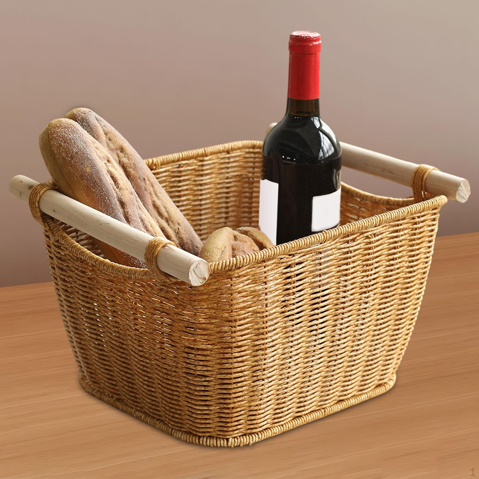 Imitation Rattan Storage Basket Bathroom Vanity Organizer for Bedroom Bar 2150₽