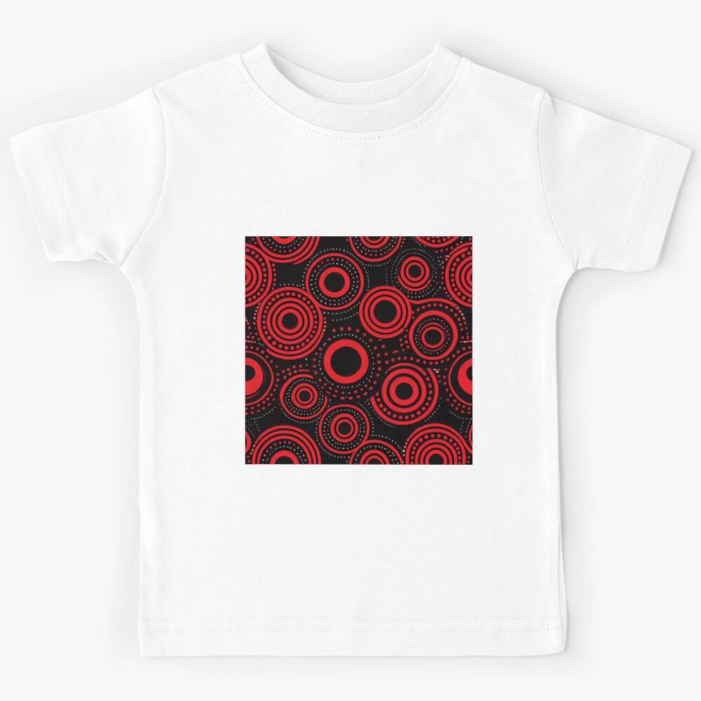 Retro circle pattern red and black. Kids T-Shirt 160