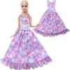 5 Pcs 11.5'' Doll Dress Spring Floral Flower Gown Wedding Lace Pink White Clothes 30cm Girl Doll Accessories Toy Gift