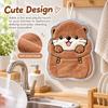 Coral Velvet Kitchen Cleaning Towel Cartoon Style Cleaning Rag Cute Hand Towel  Household