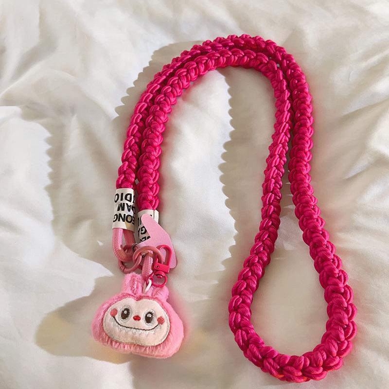 Kawaii Labbubu Phone Strap Long Single Shoulder Cell Phone Lanyard  With Pendant Adjustable Phone Leash  Anti Loss Rope