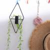 2PCS Iron Wall Hanging Vase Decorative Dried Flower Holder Rhombus Hanging Flower Vase  Home Decor