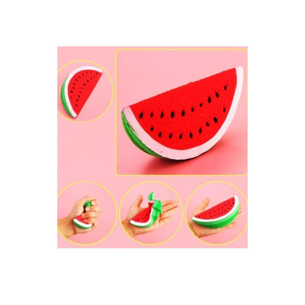Slow Rising Squishy Toy Watermelon Shape Sensory Stress Relief Multicolor 5x12.5 Cm for Kids and Adults